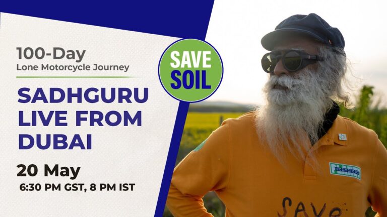 Sadhguru in Dubai to #SaveSoil -UAE on day 61 of the 100-day lone motorcycle journey
