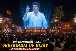 tvk candidate vinoth Kumbakonam uses Hologram