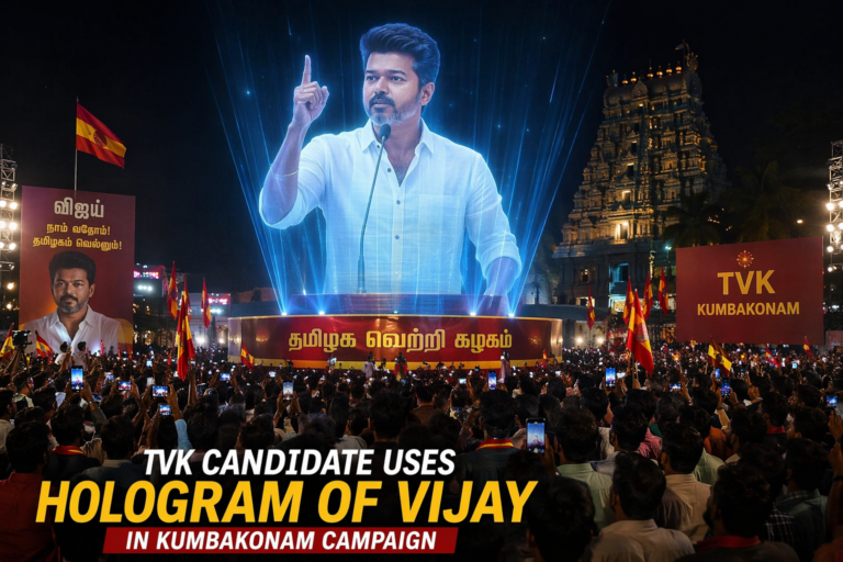 tvk candidate vinoth Kumbakonam uses Hologram