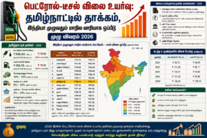 பெட்ரோல்-டீசல் விலை உயர்வு: தமிழ்நாட்டில் தாக்கம், இந்தியா முழுவதும் மாநில வாரியாக ஒப்பீடு | முழு விவரம் 2026