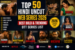 Discover the Top 50 Hindi Uncut Web Series 2026 list featuring the most popular bold, romantic, thriller, and trending OTT web series available on various streaming platforms.