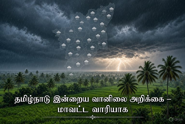 தமிழ்நாடு இன்றைய வானிலை அறிக்கை